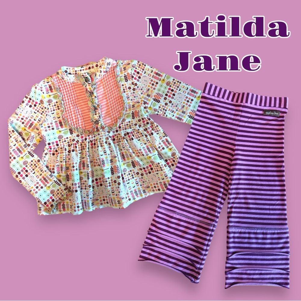 Matilda Jane Cornelia Libby Top & Wide Leg Striped Pants Set